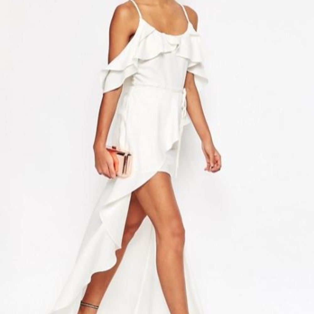 ASOS Cold Shoulder Ruffle Cami Maxi Dress